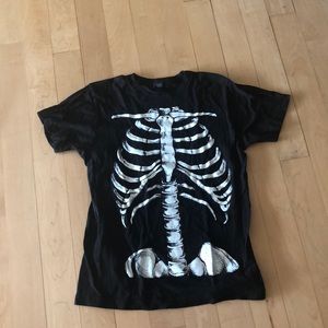 Halloween Costume Skeleton T-shirt Glow inthe Dark
